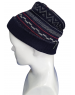 Pure Wool Cap Reversible Jacquard Stripes navy